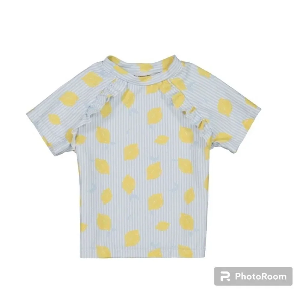 Andy & Evan 💙💙Toddler Girls Rash Guard Bikini Top - UPF 50+, Short Sleeve
